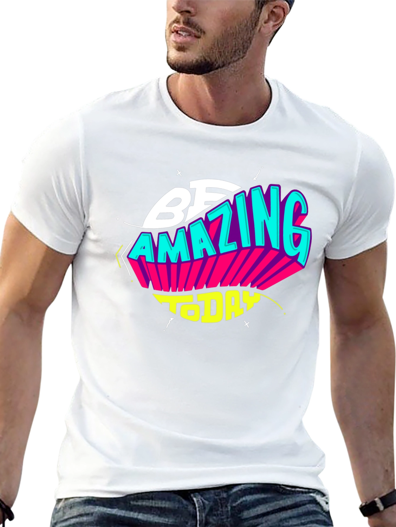 Be Amazing Today Black Graphic T-Shirt