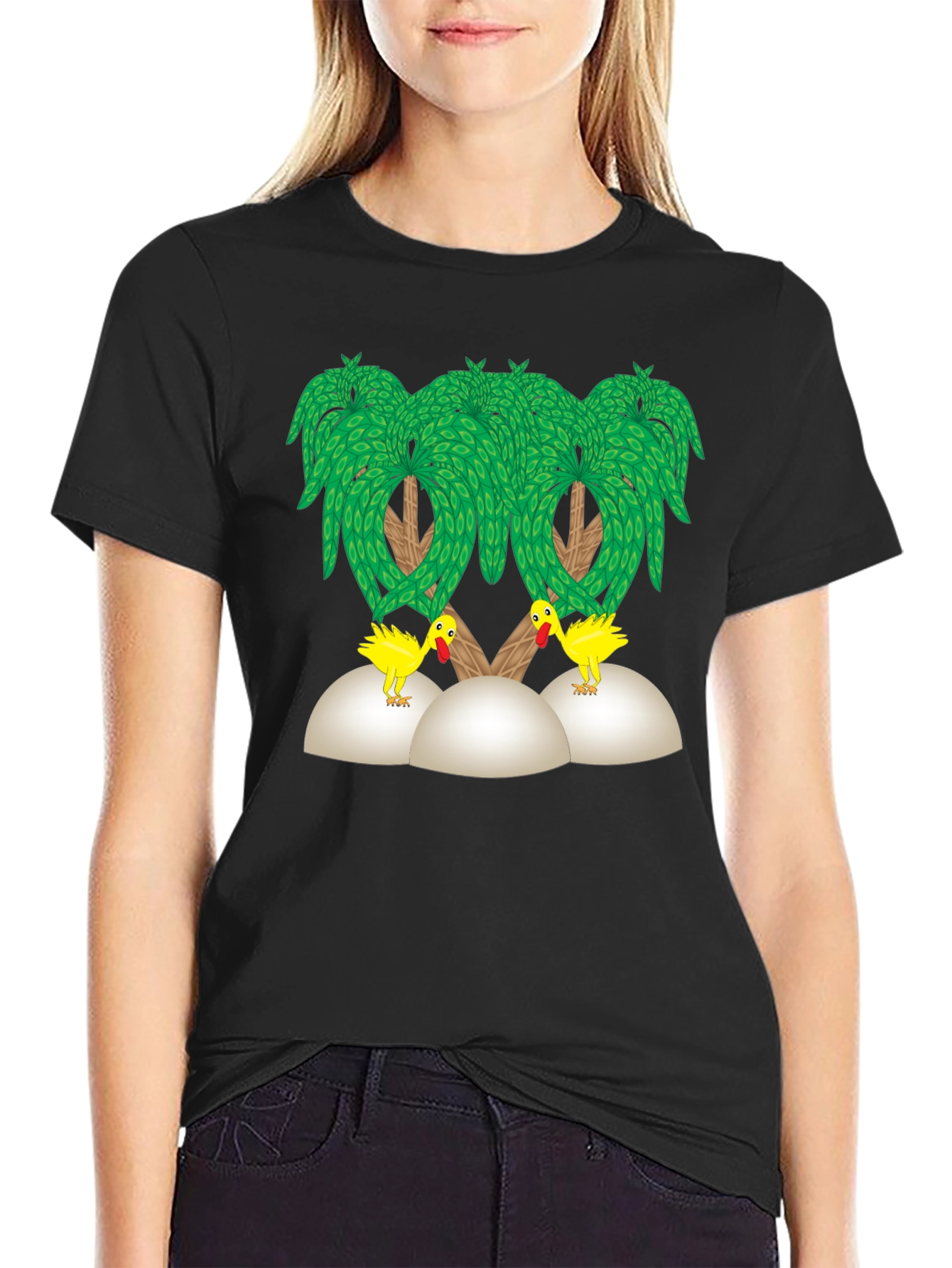 Funny Chicken Palm Tree T-Shirt