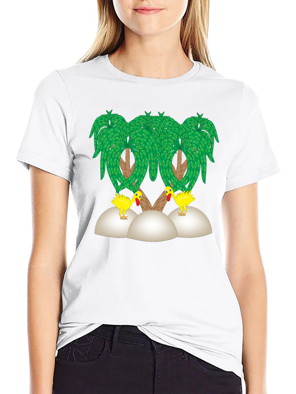 Funny Chicken Palm Tree T-Shirt