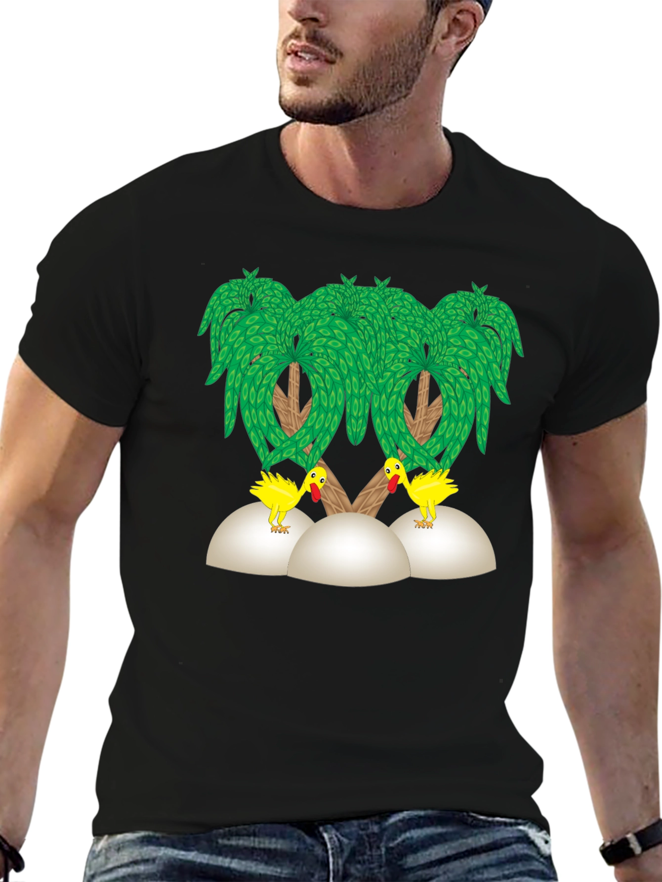 Funny Chicken Palm Tree T-Shirt