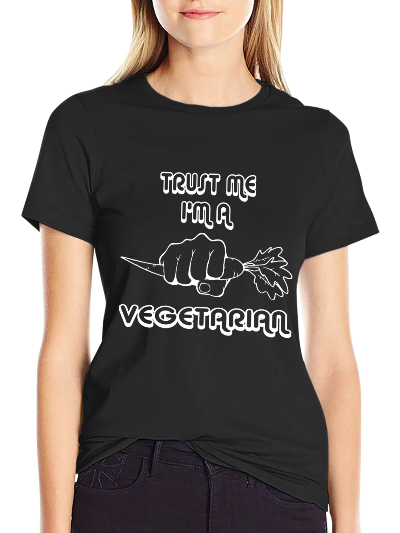 Trust Me Im A Vegetarian Black T-Shirt