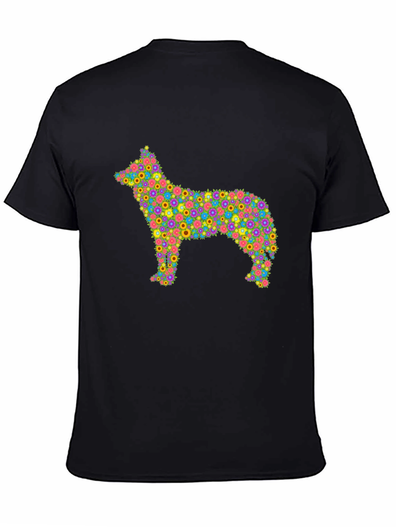 Floral Dog T-Shirt - Unique Colorful Design