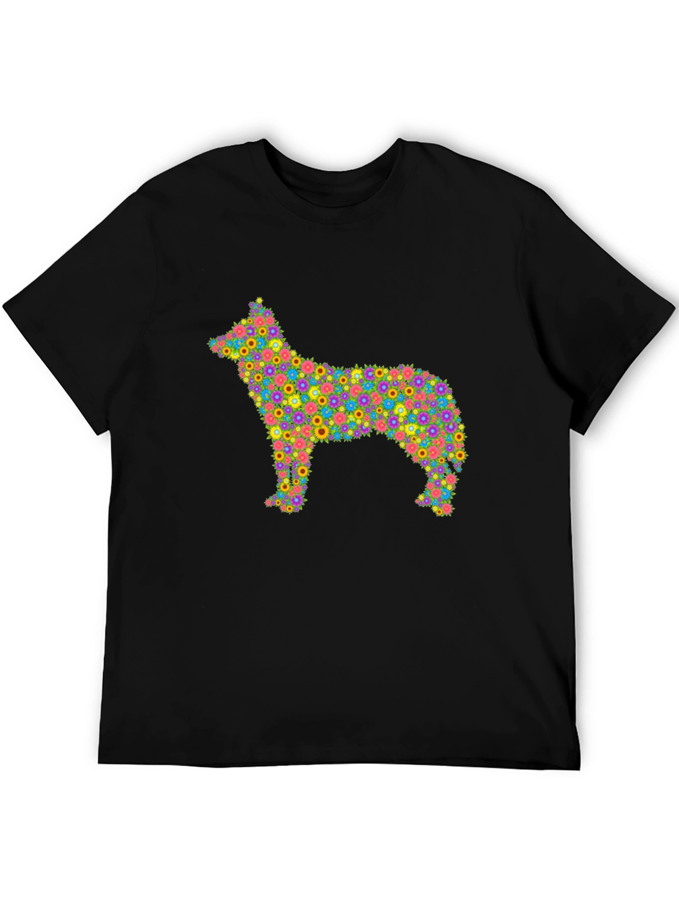 Floral Dog T-Shirt - Unique Colorful Design