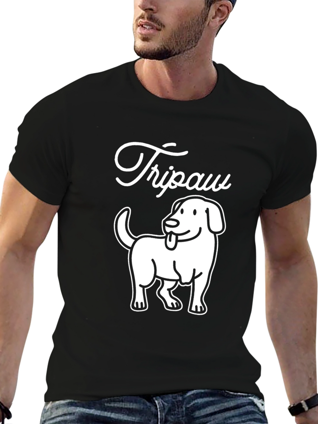 Tripaw Dog T-Shirt - Novelty Graphic Tee
