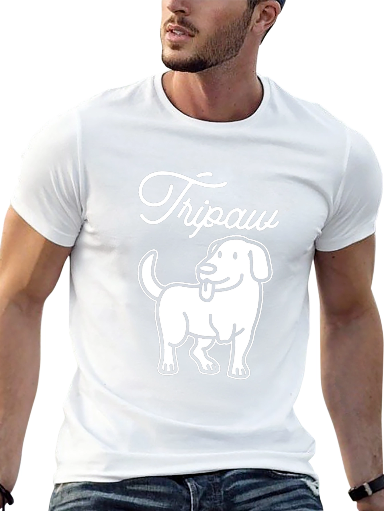 Tripaw Dog T-Shirt - Novelty Graphic Tee