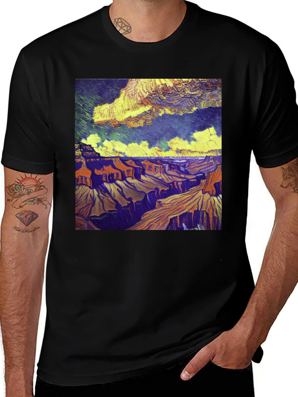 Grand Canyon Art Print Black T-Shirt