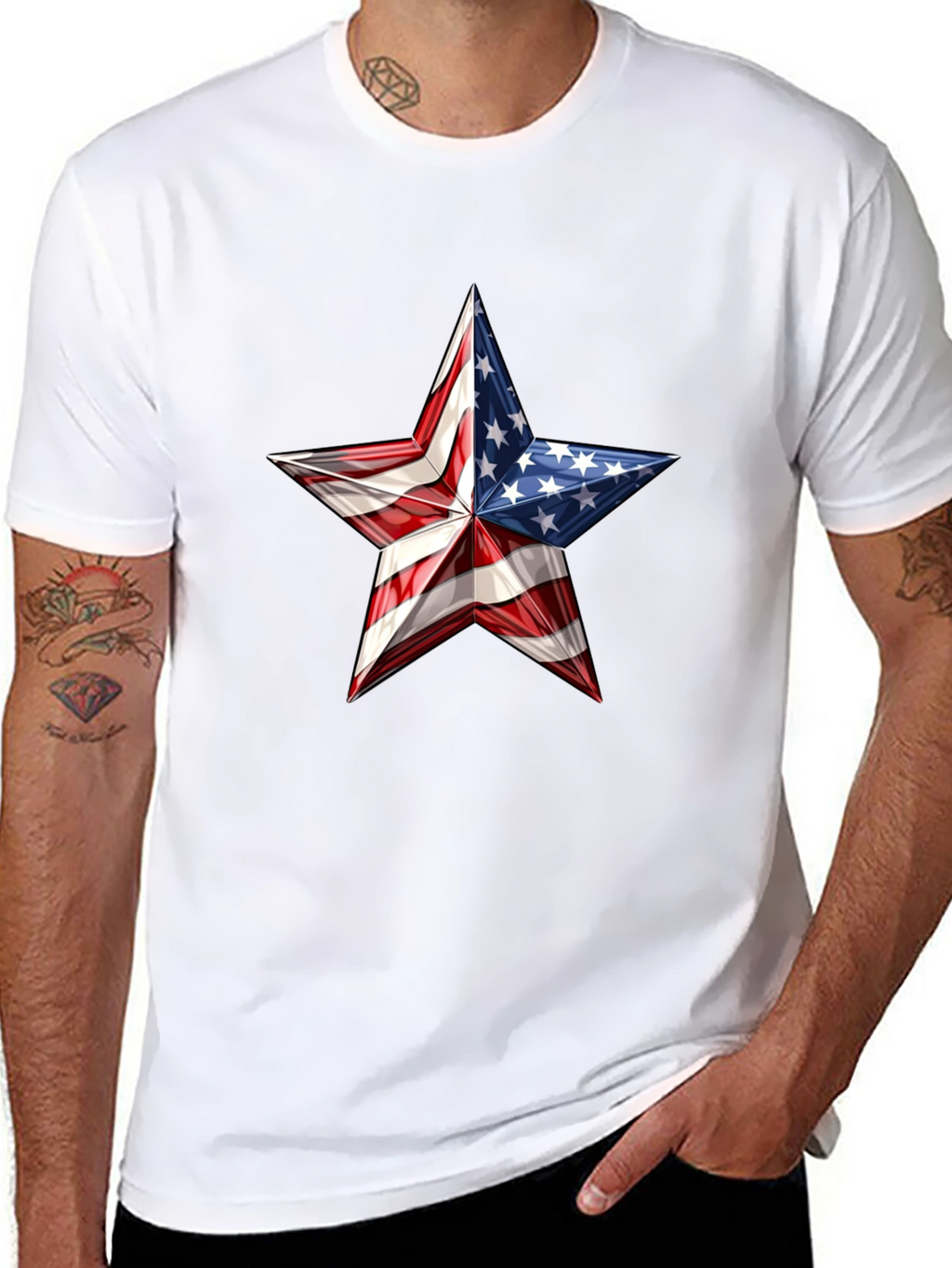 Patriotic Star Graphic Tee - USA Pride