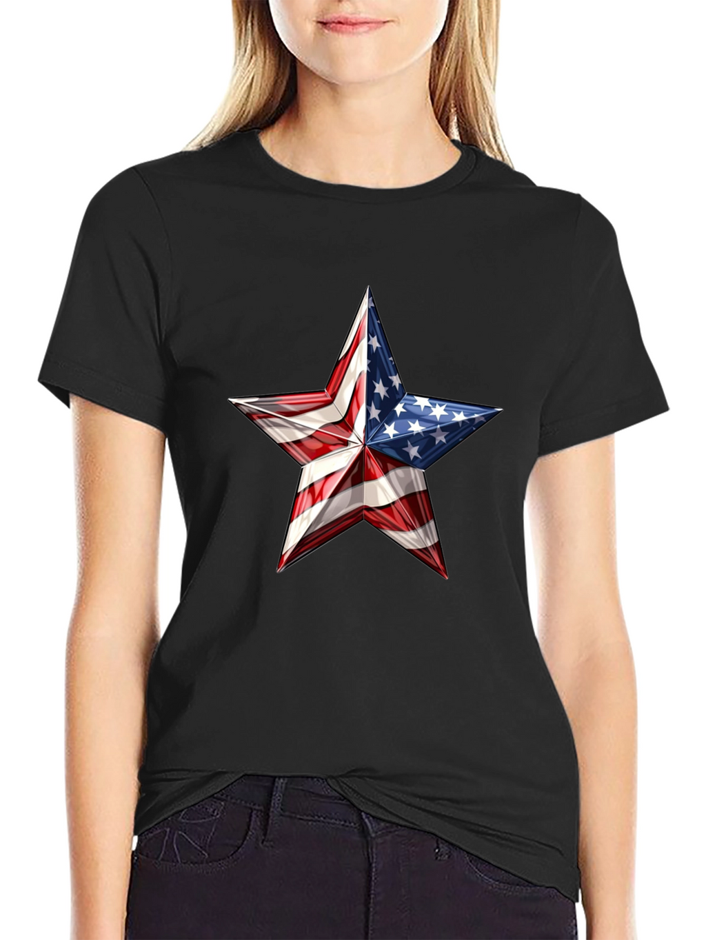 Patriotic Star Graphic Tee - USA Pride