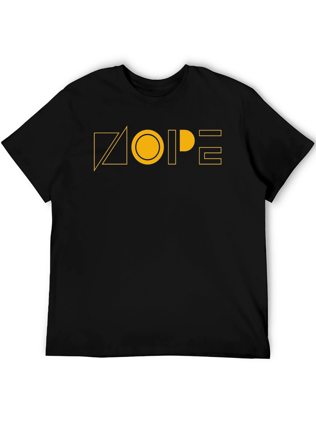 Geometric NOPE Graphic Print Crew Neck Tee