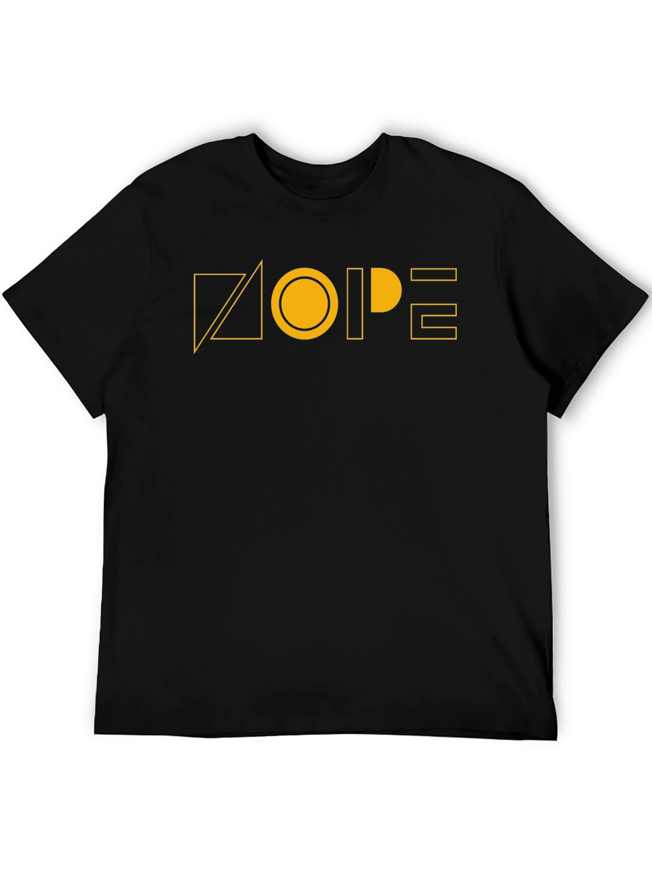 Geometric NOPE Graphic Print Crew Neck Tee