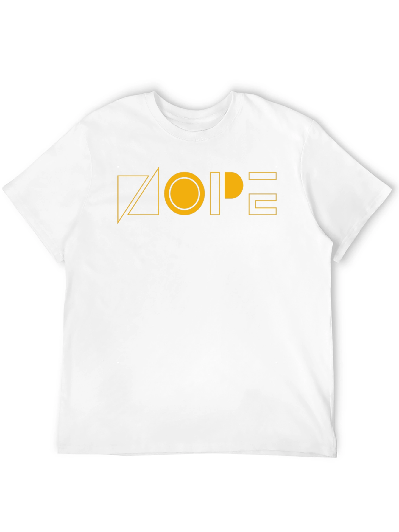 Geometric NOPE Graphic Print Crew Neck Tee