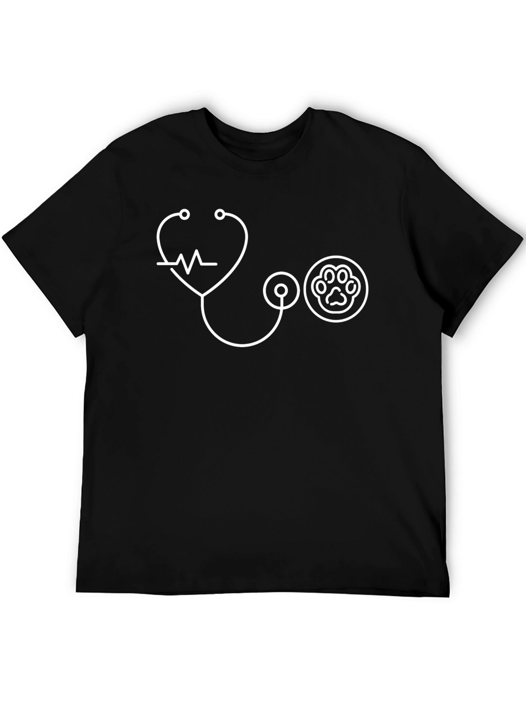 Veterinarian Stethoscope Paw Print Graphic Tee