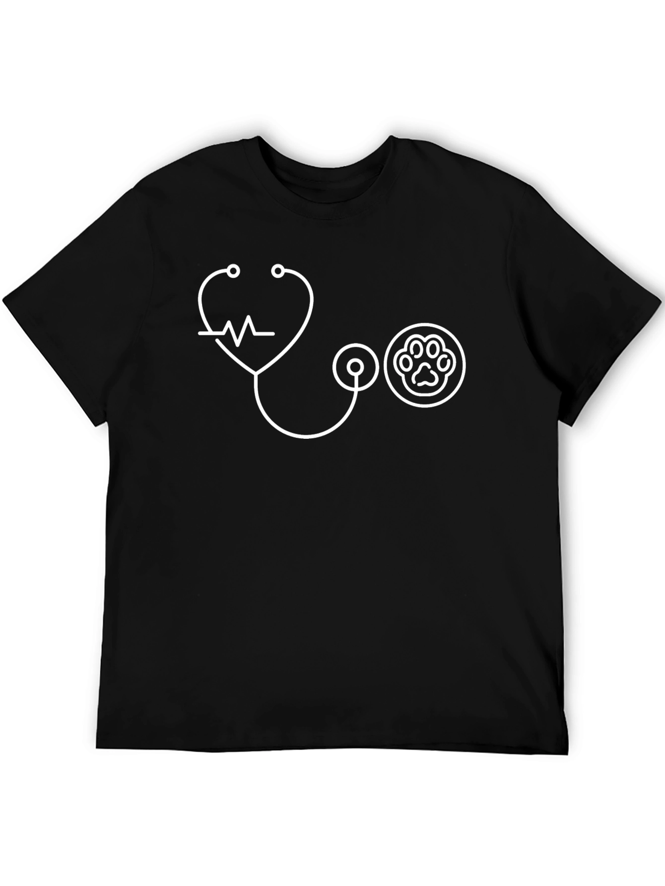 Veterinarian Stethoscope Paw Print Graphic Tee