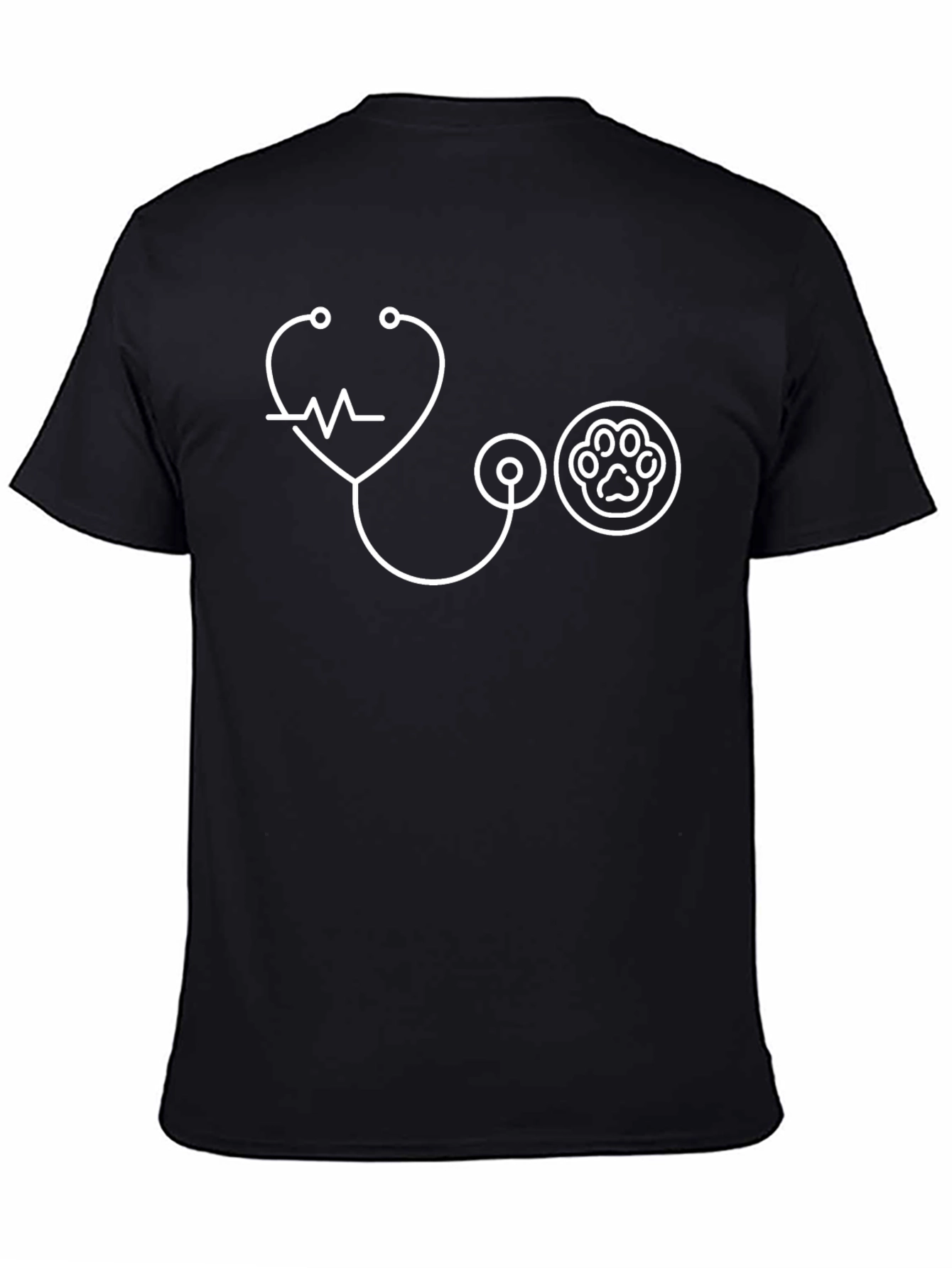 Veterinarian Stethoscope Paw Print Graphic Tee
