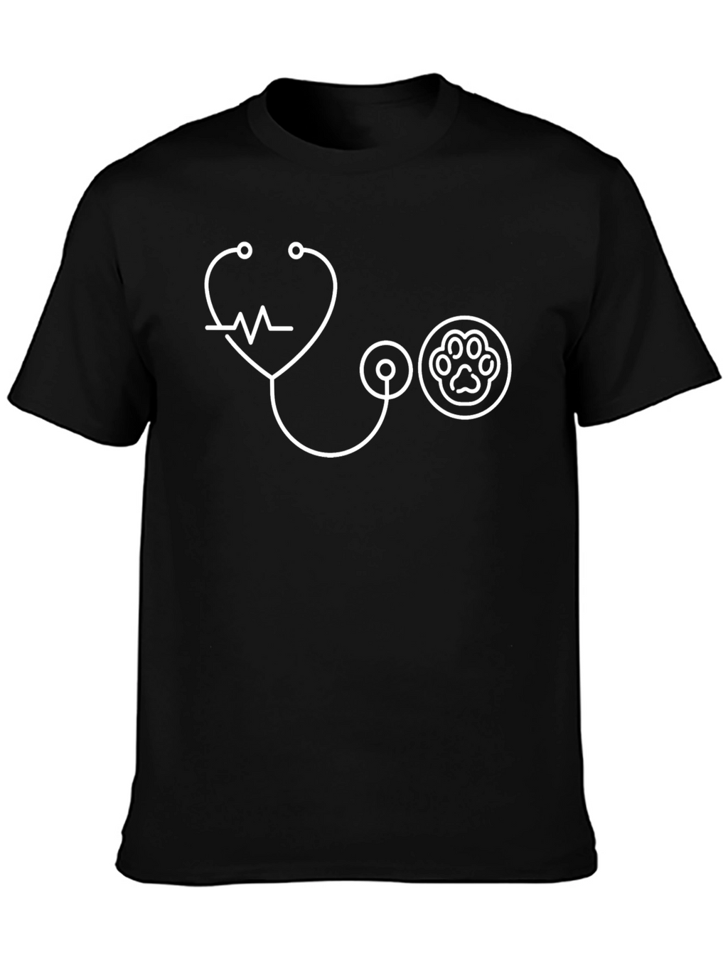 Veterinarian Stethoscope Paw Print Graphic Tee