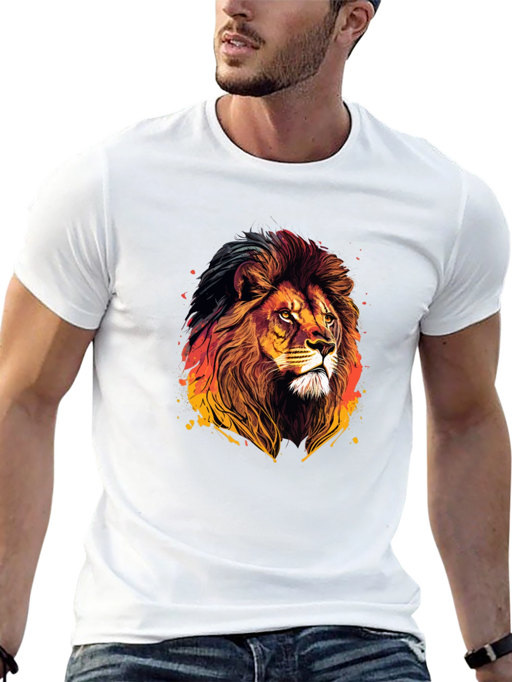 Lion Graphic Tee - Bold Animal Print