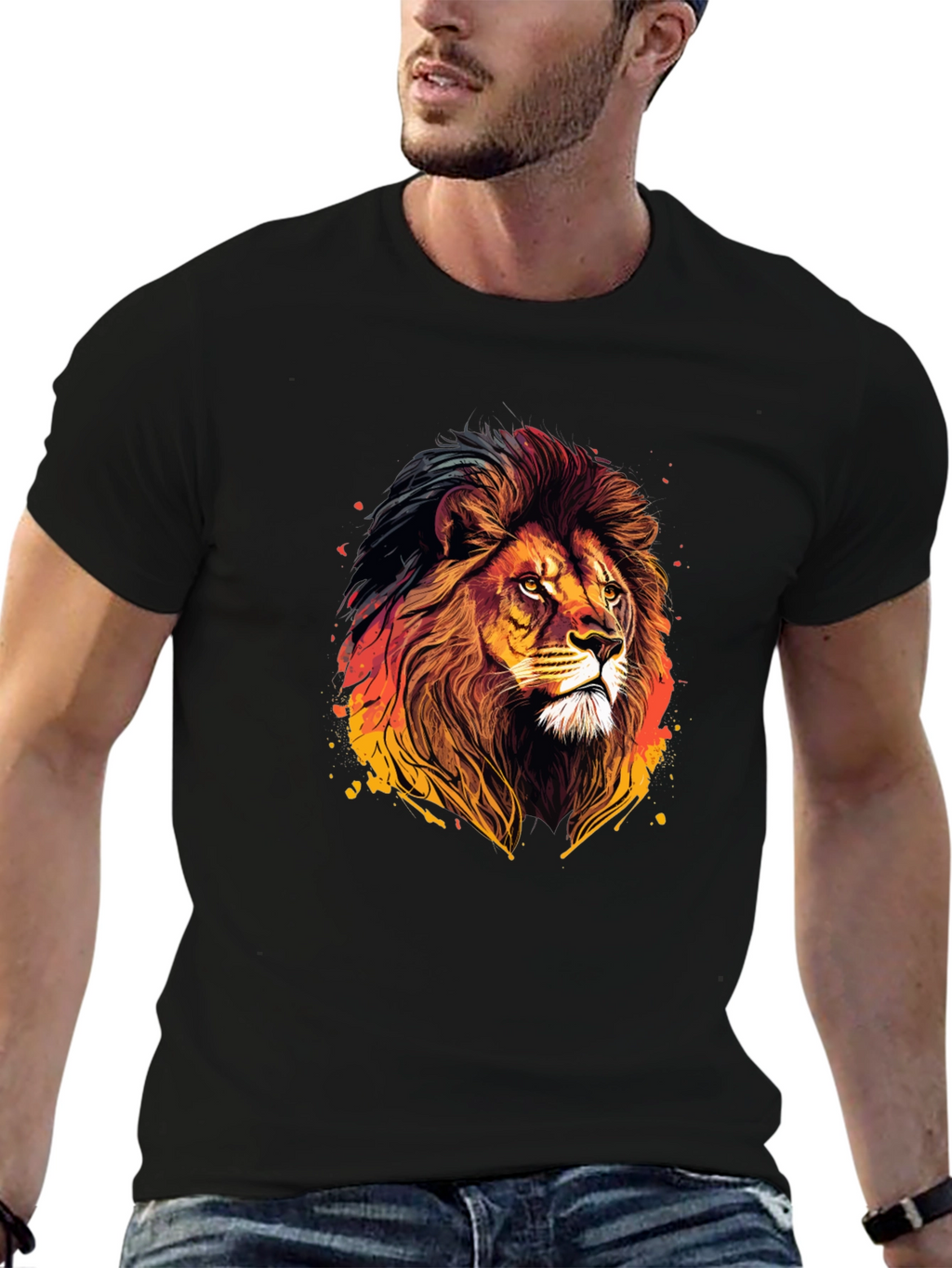 Lion Graphic Tee - Bold Animal Print