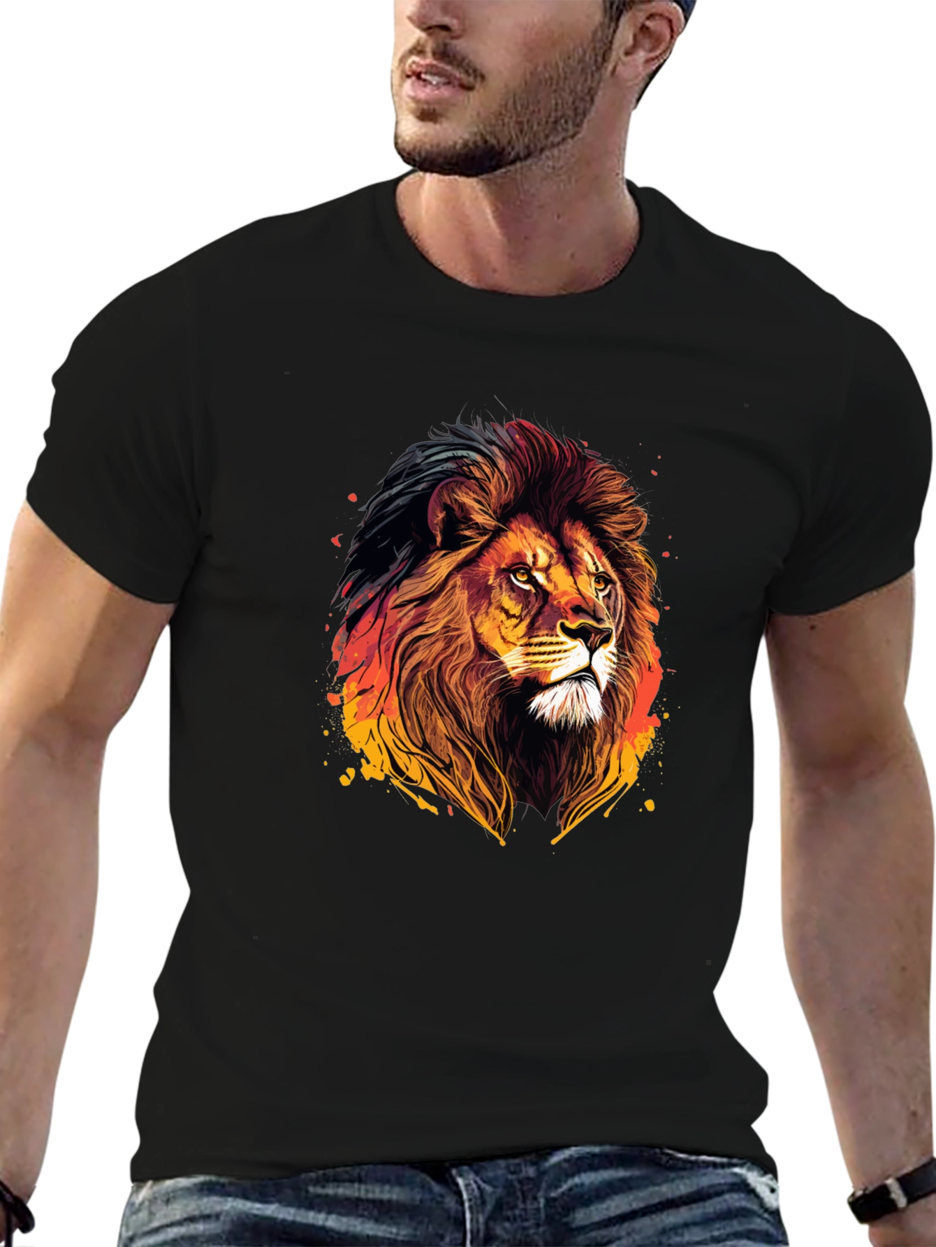 Lion Graphic Tee - Bold Animal Print