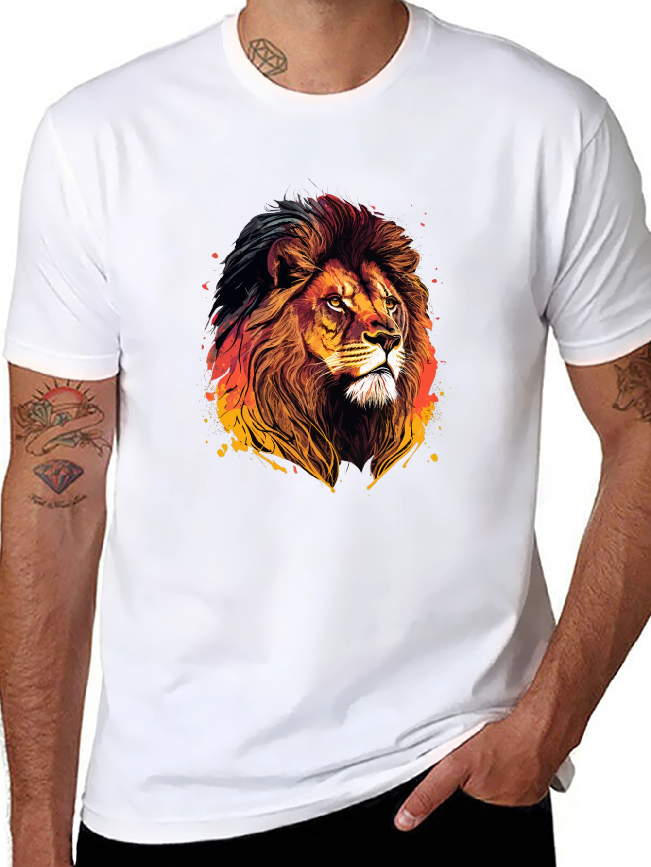 Lion Graphic Tee - Bold Animal Print