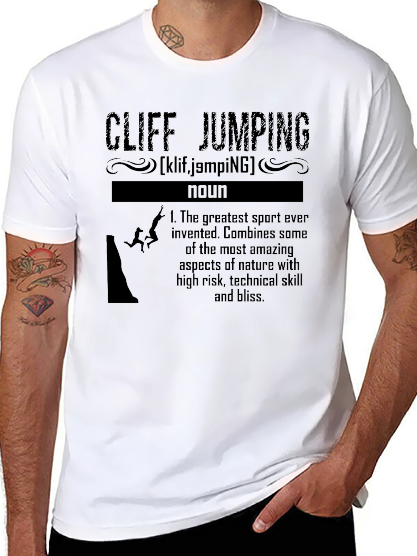 Cliff Jumping Definition Graphic T-Shirt