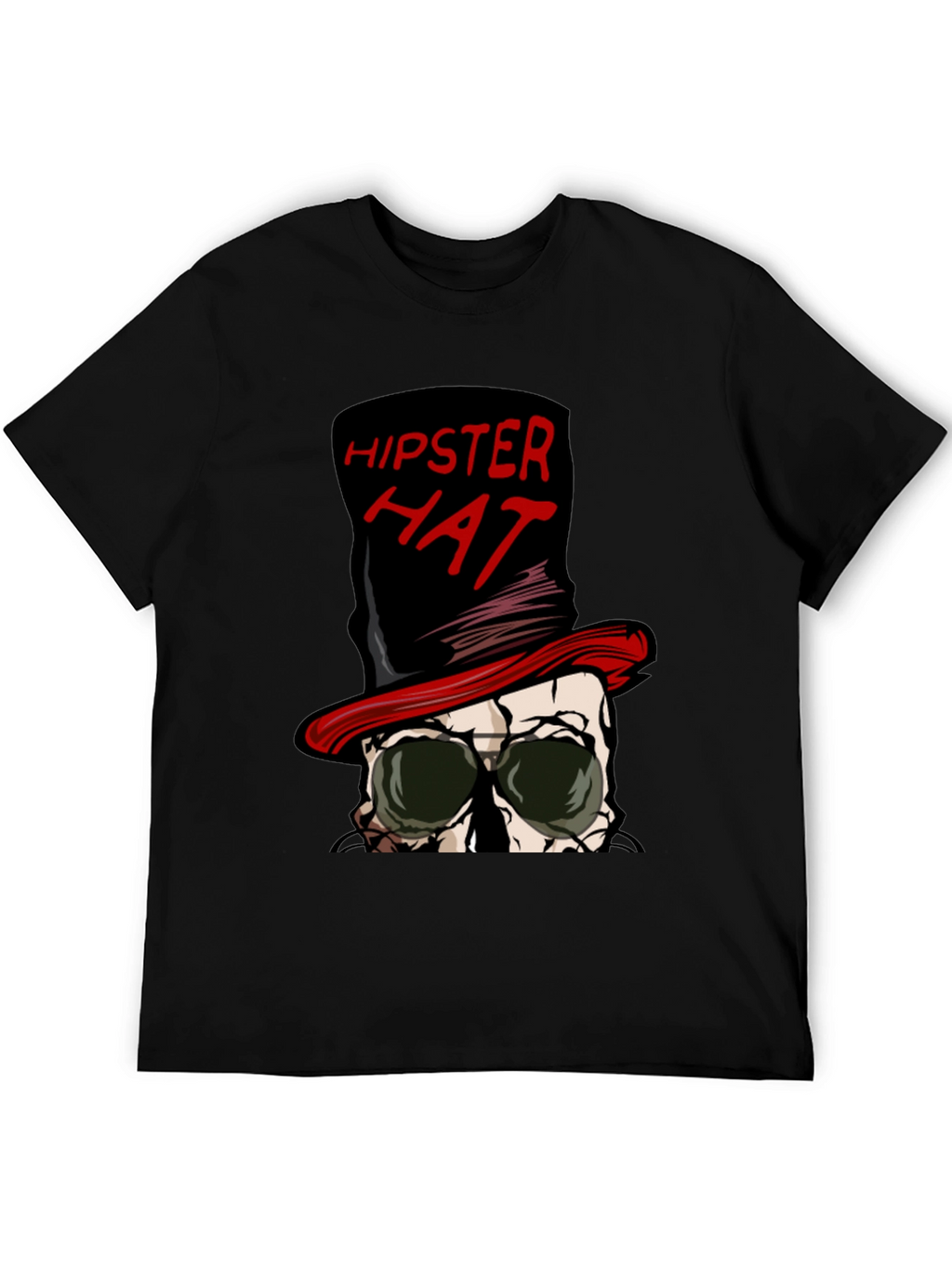 Hipster Hat Skull Graphic Tee