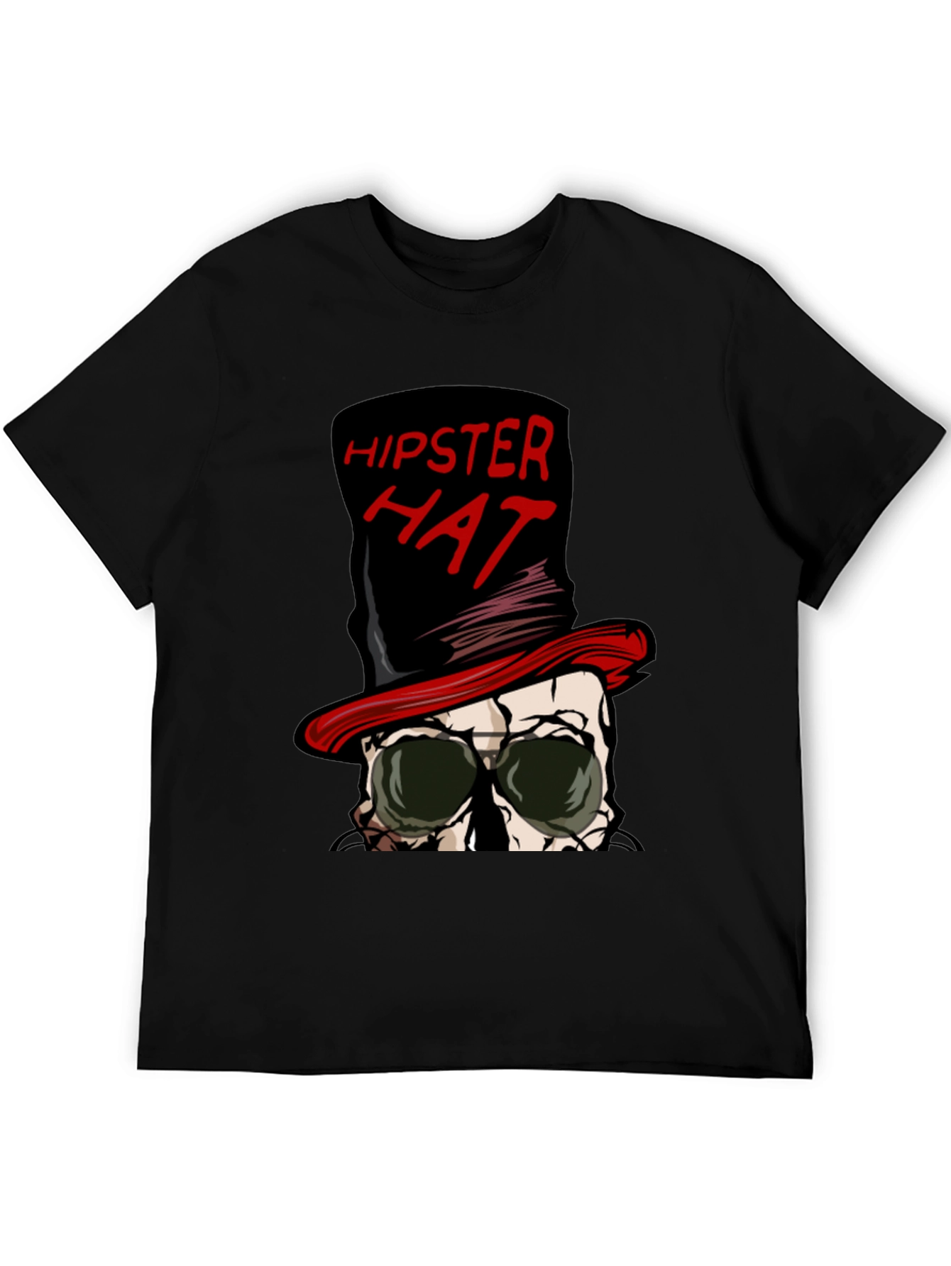 Hipster Hat Skull Graphic Tee