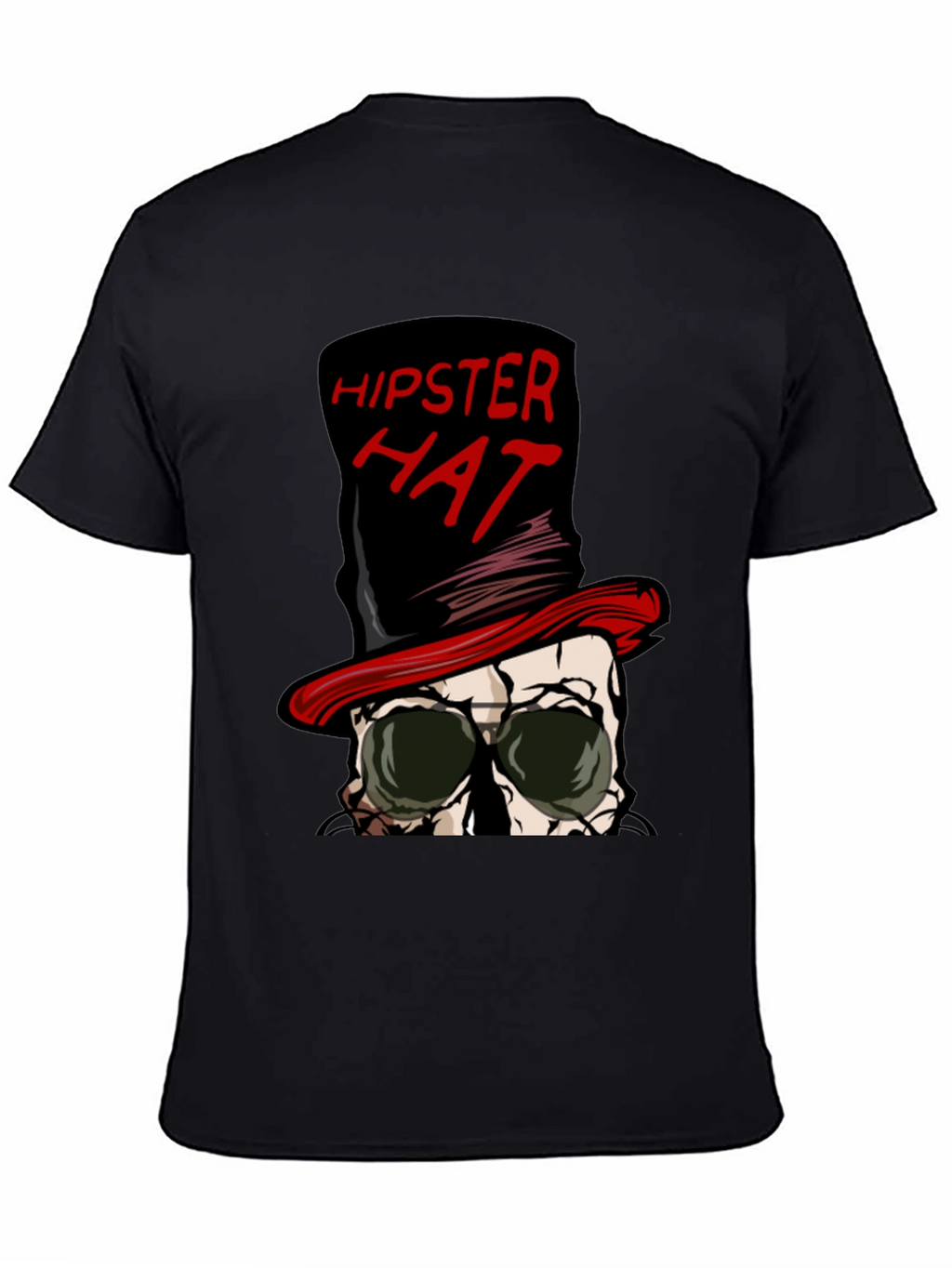 Hipster Hat Skull Graphic Tee