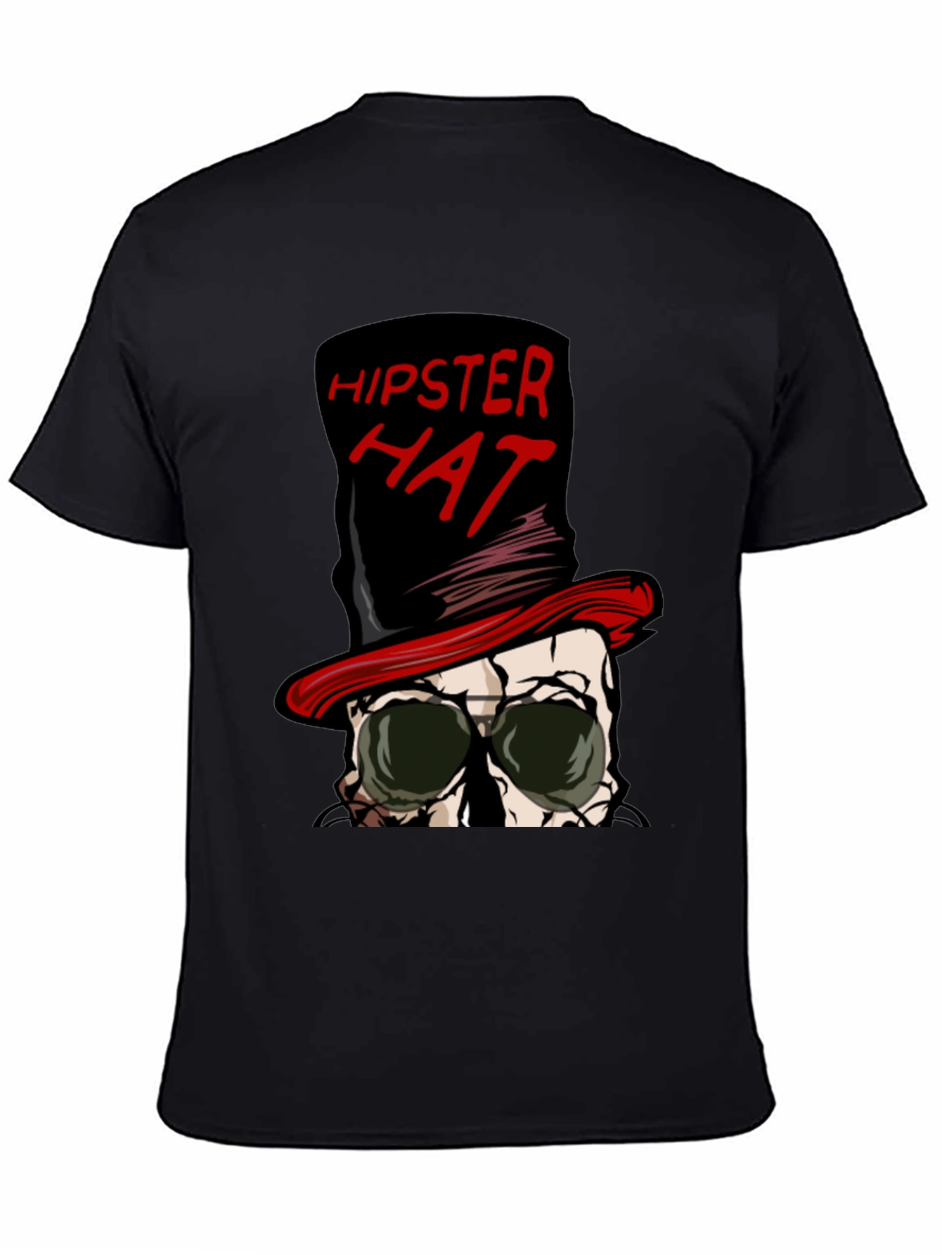 Hipster Hat Skull Graphic Tee