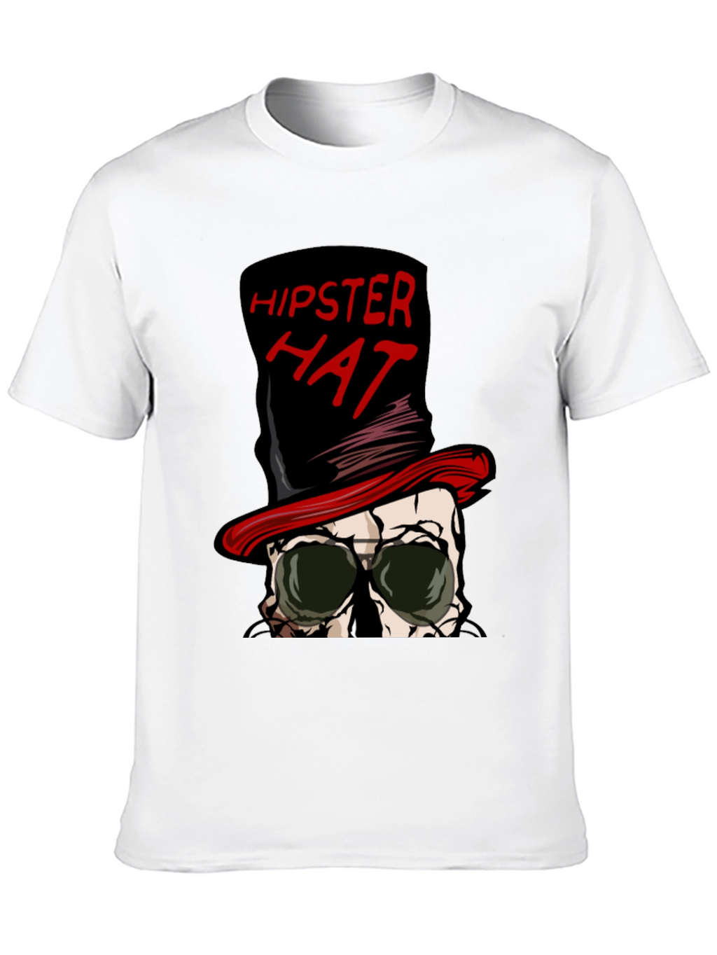 Hipster Hat Skull Graphic Tee