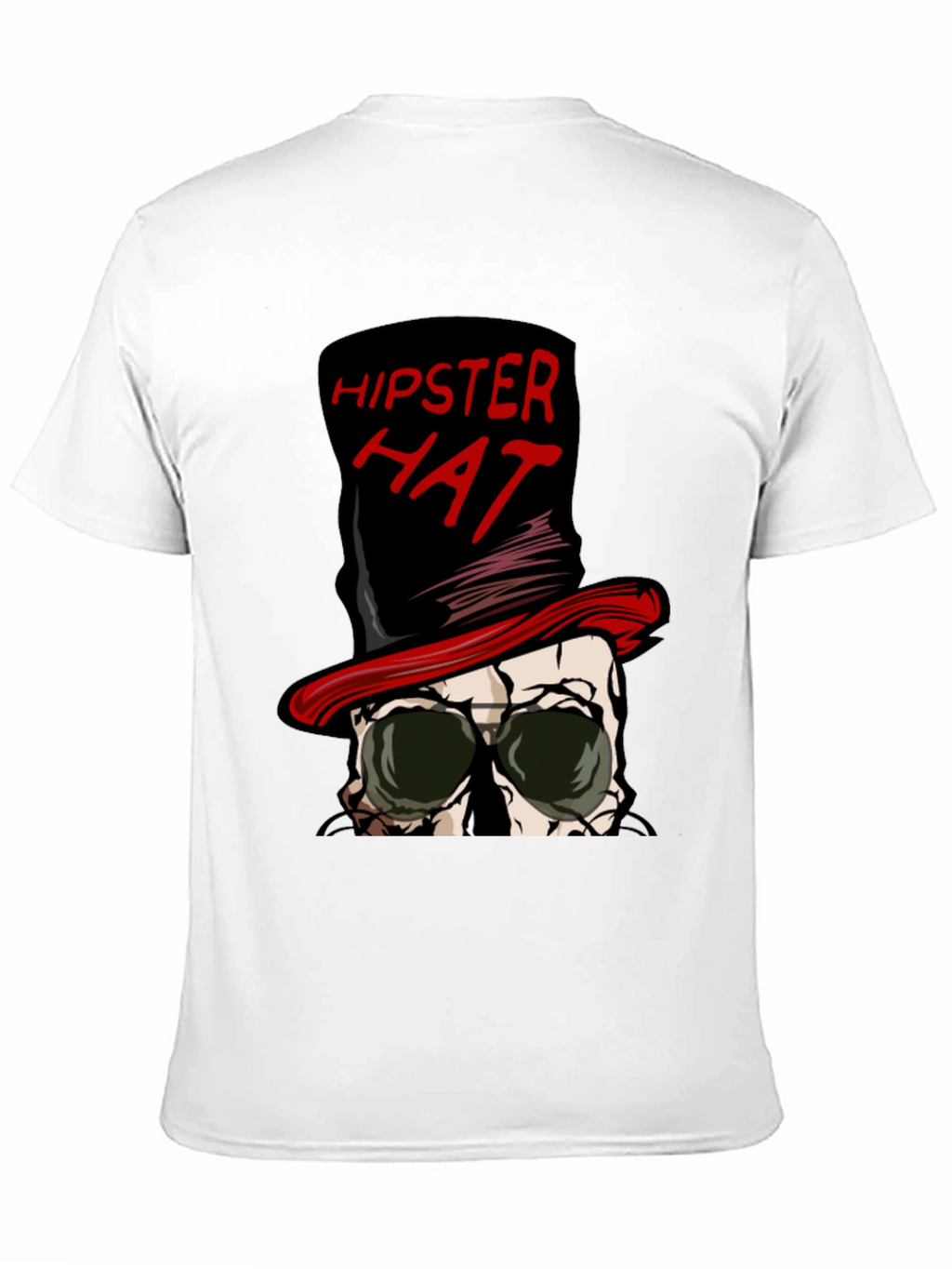 Hipster Hat Skull Graphic Tee