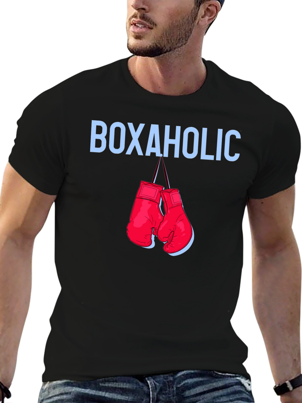 Boxaholic Boxing Gloves Graphic T-Shirt