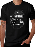 Spread Peace Not Fear Black Graphic T-Shirt