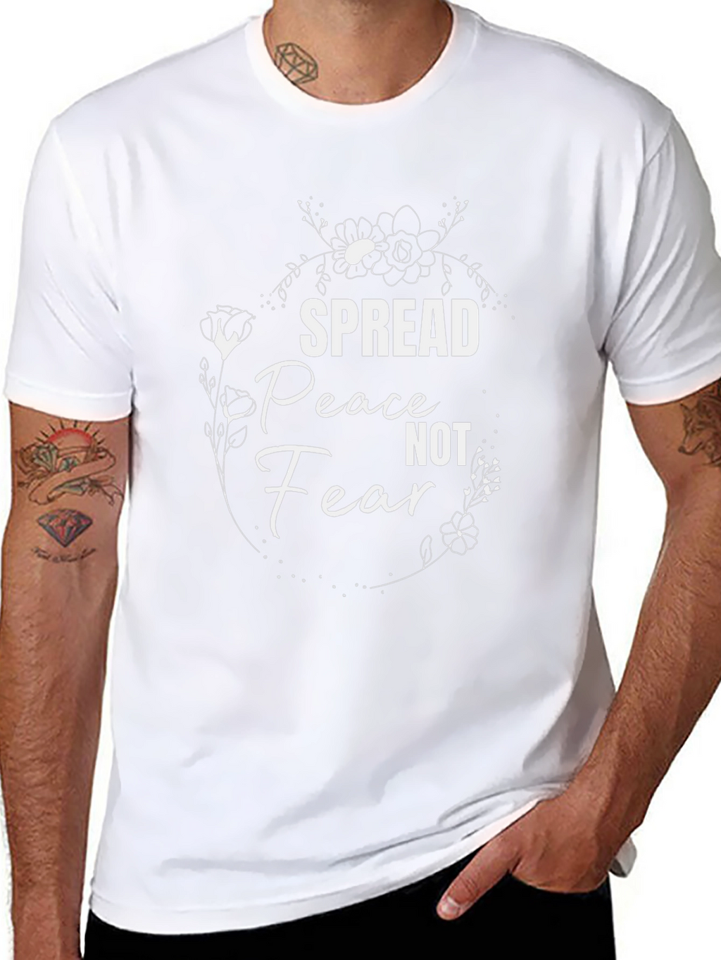 Spread Peace Not Fear Black Graphic T-Shirt