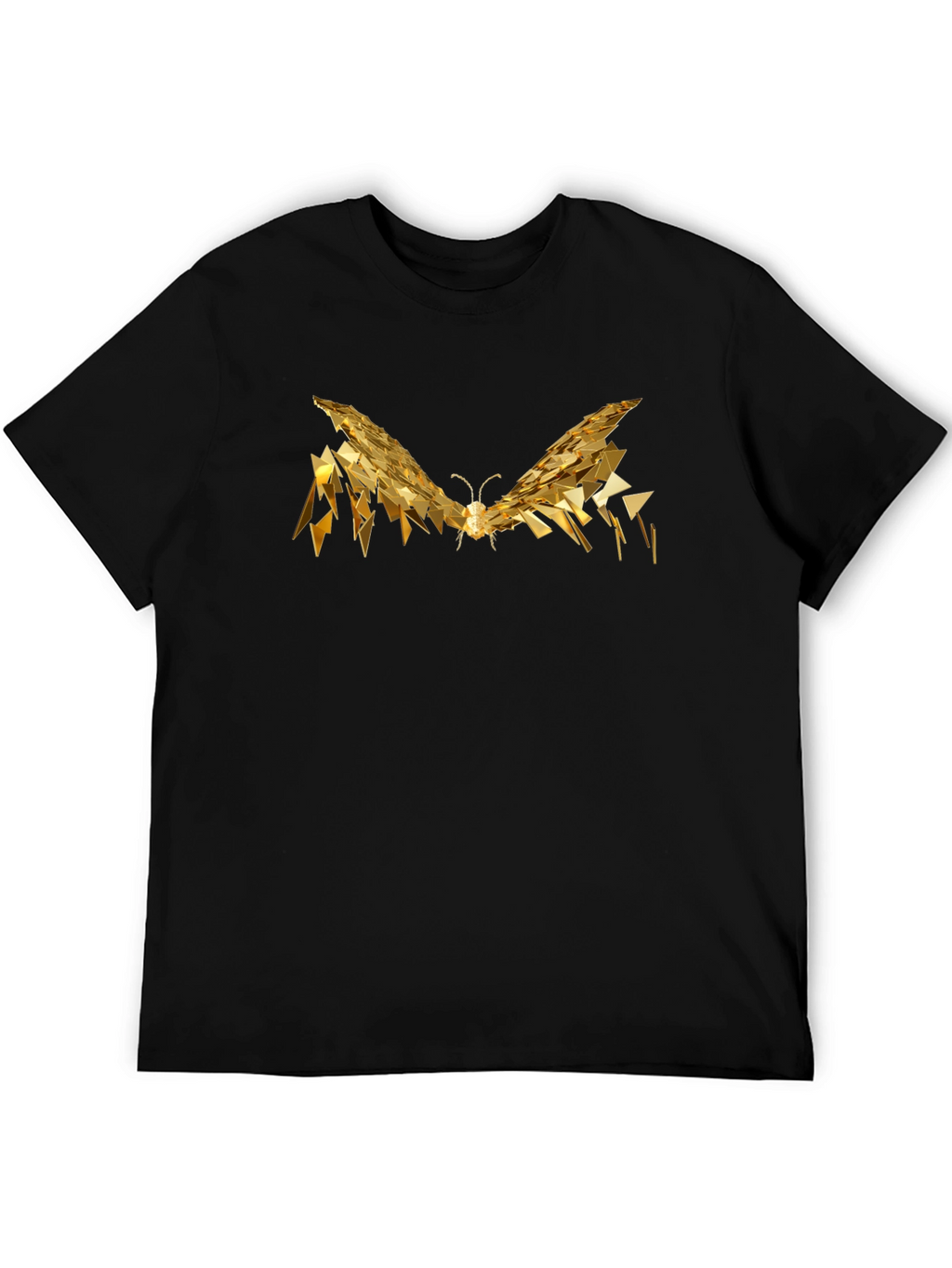 Golden Butterfly Graphic Tee - Modern Abstract Design