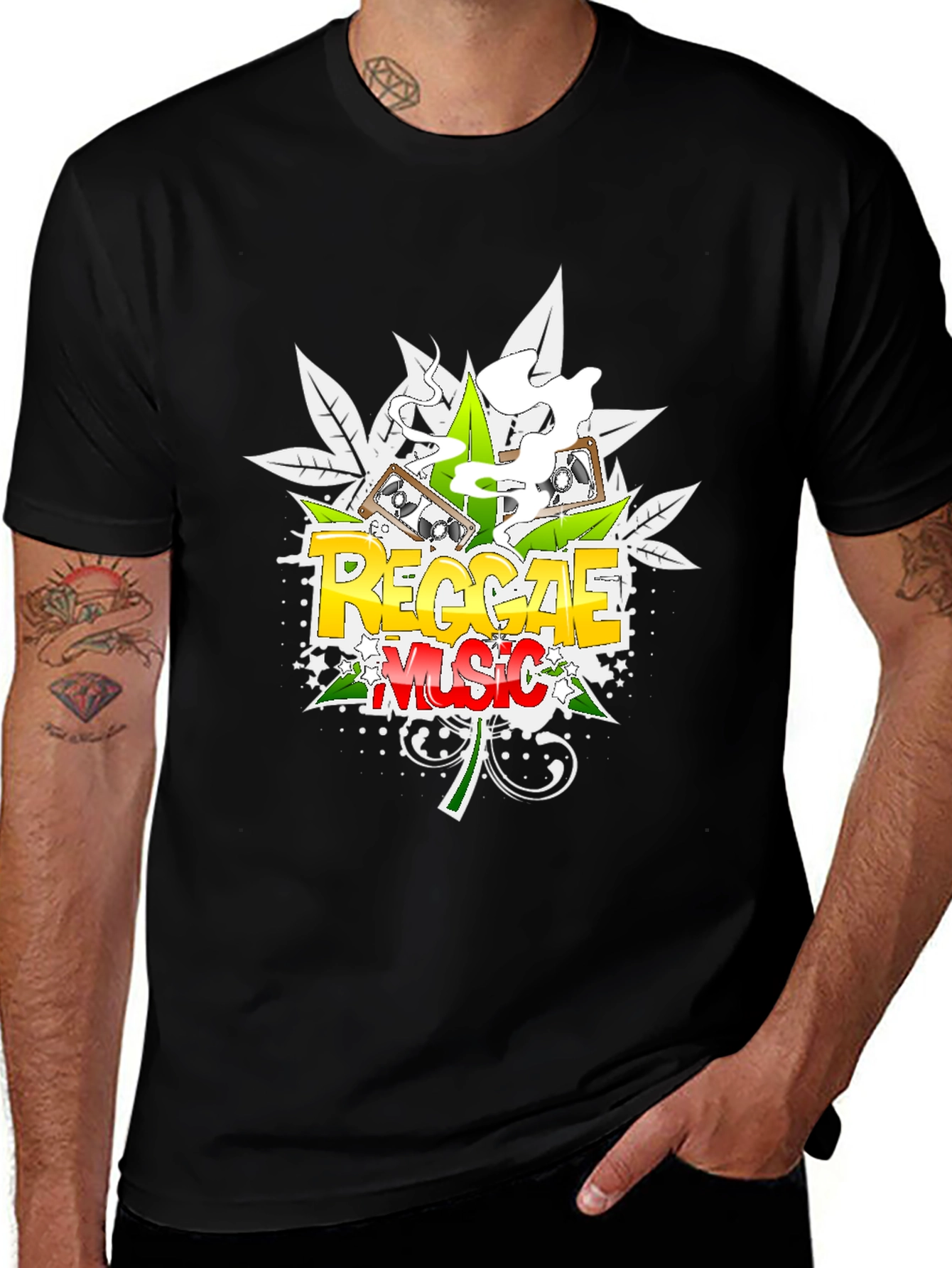 Reggae Music Black Graphic Tee
