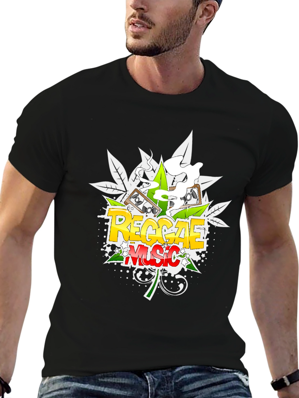 Reggae Music Black Graphic Tee