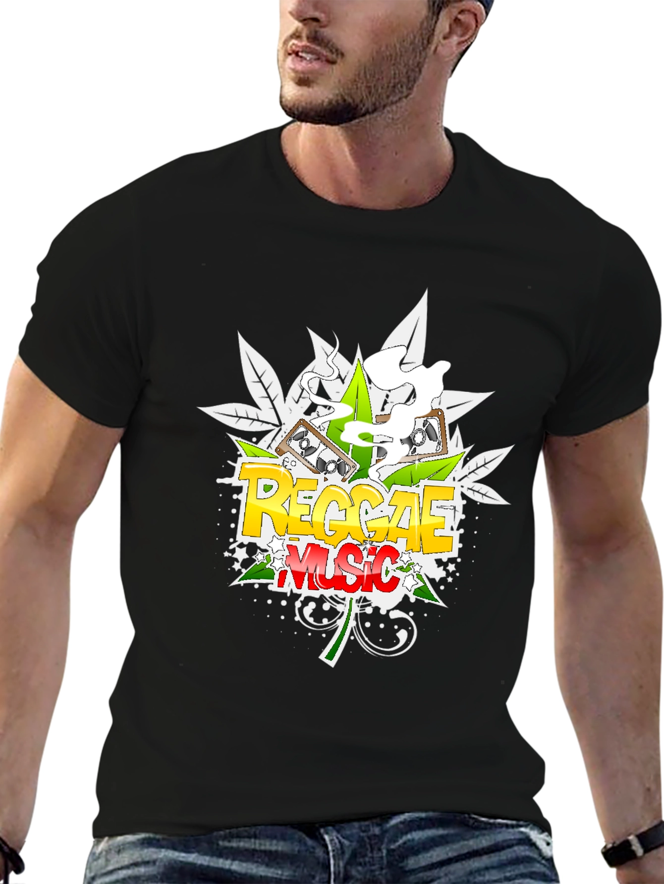 Reggae Music Black Graphic Tee