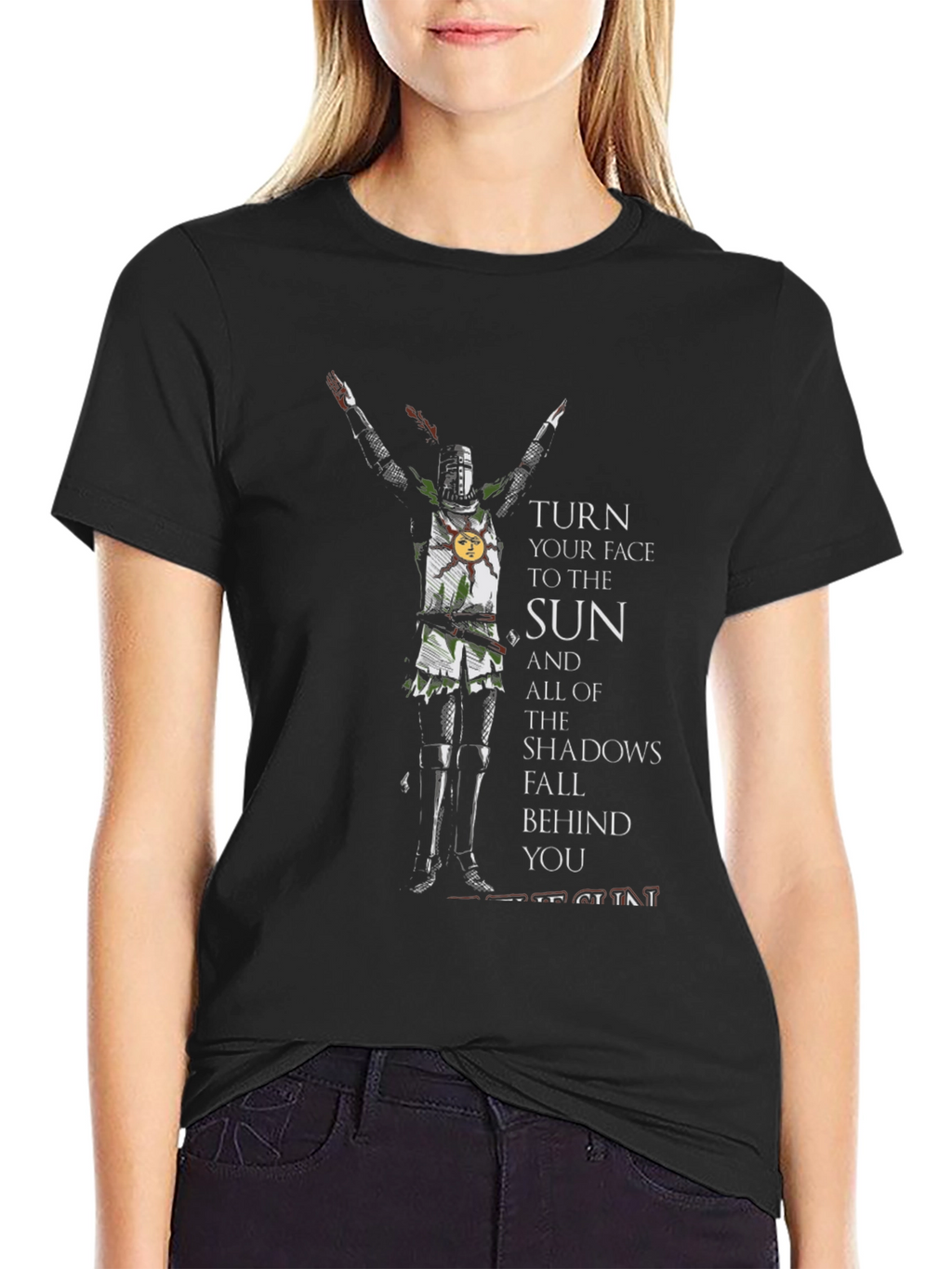 Dark Souls Praise the Sun Black Graphic T-Shirt