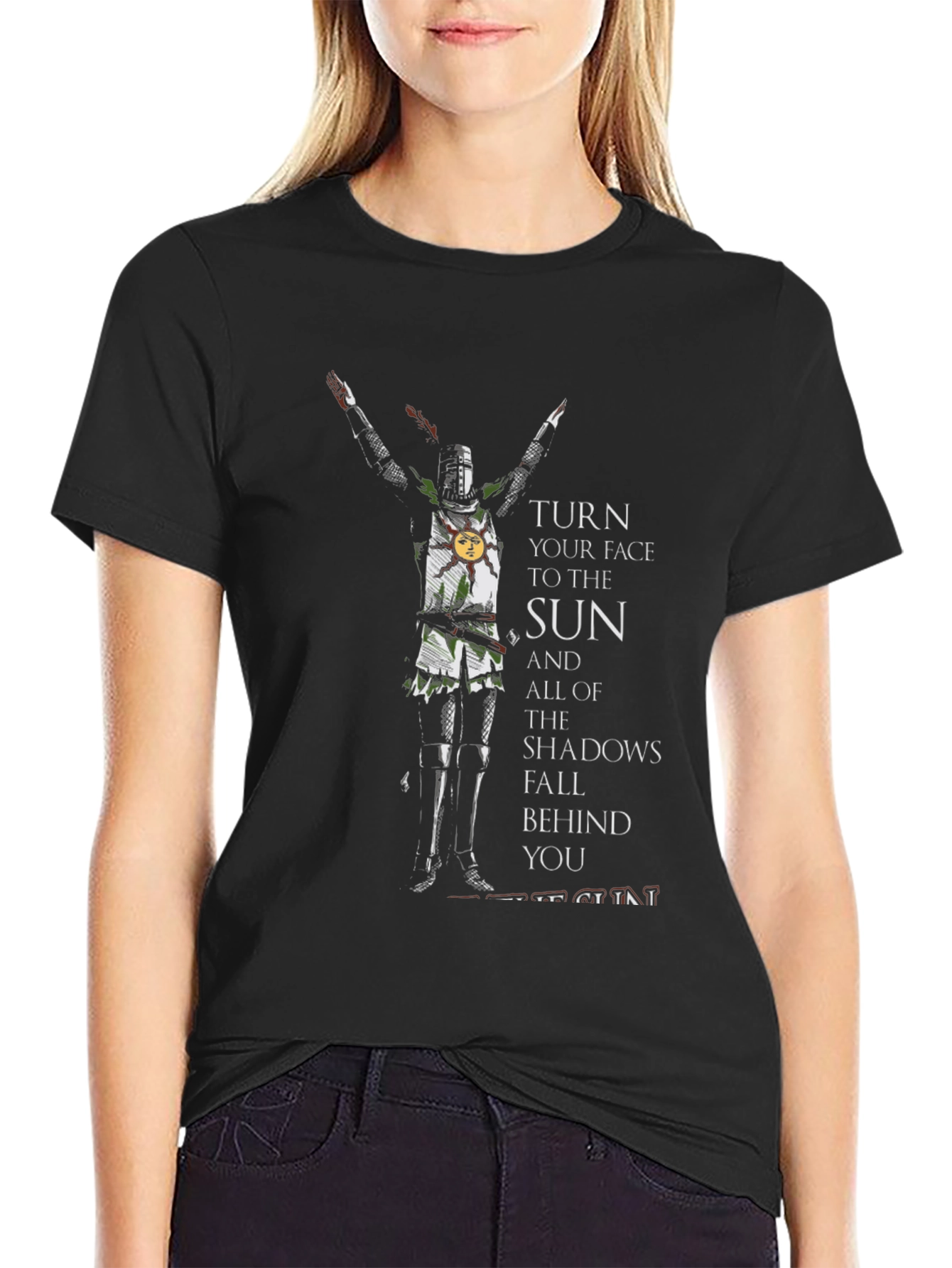 Dark Souls Praise the Sun Black Graphic T-Shirt
