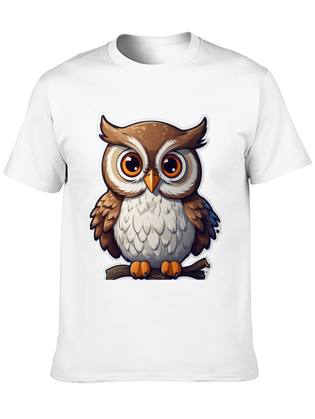 Cute Owl Graphic Tee - Black Cotton Blend
