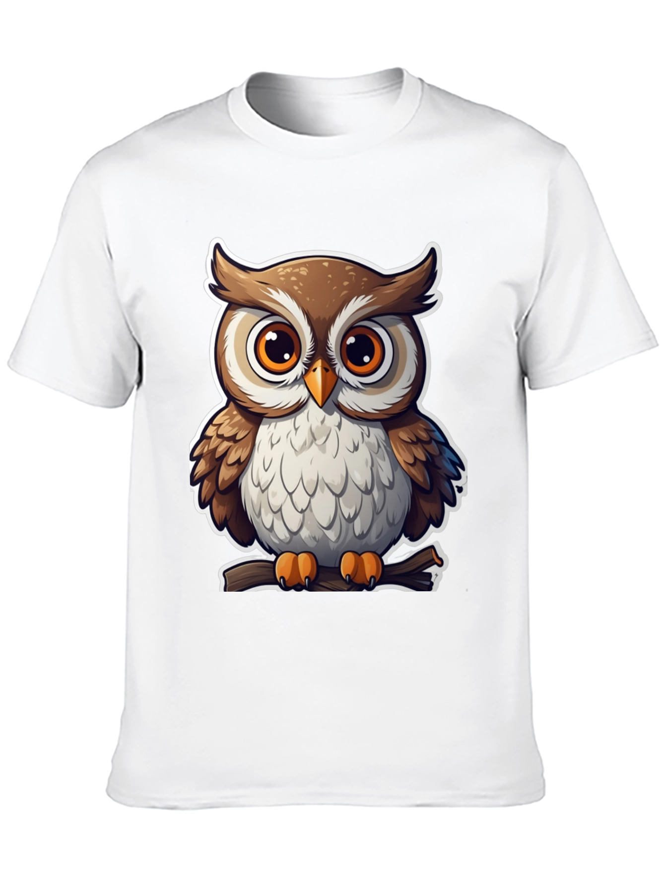 Cute Owl Graphic Tee - Black Cotton Blend