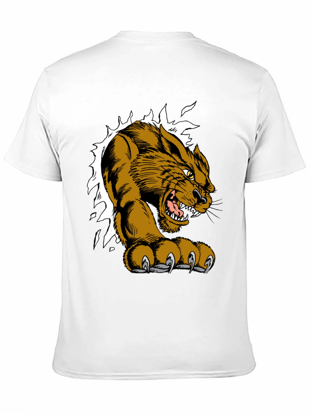Black T-Shirt with Fierce Cougar Graphic