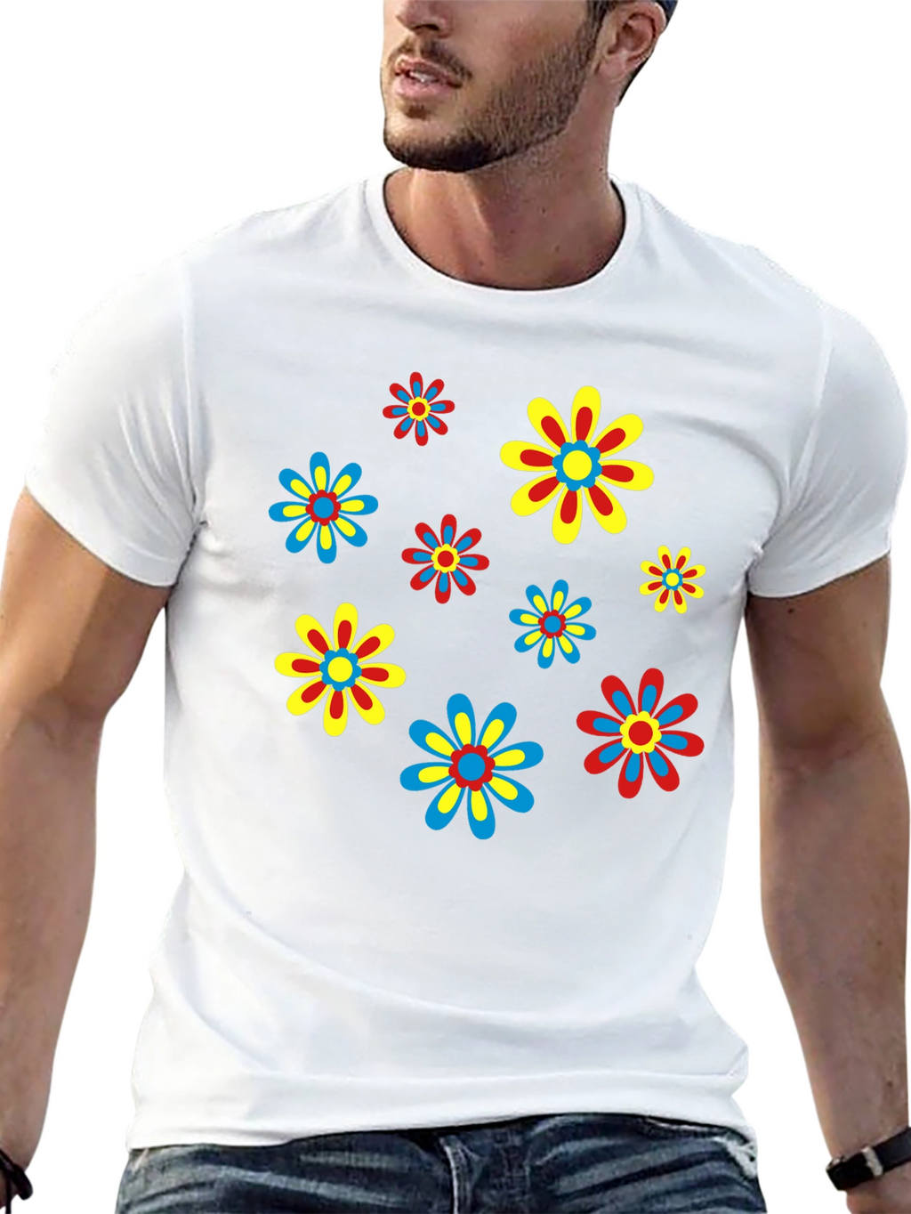 Retro Flower Power T-Shirt - Funky Floral Design