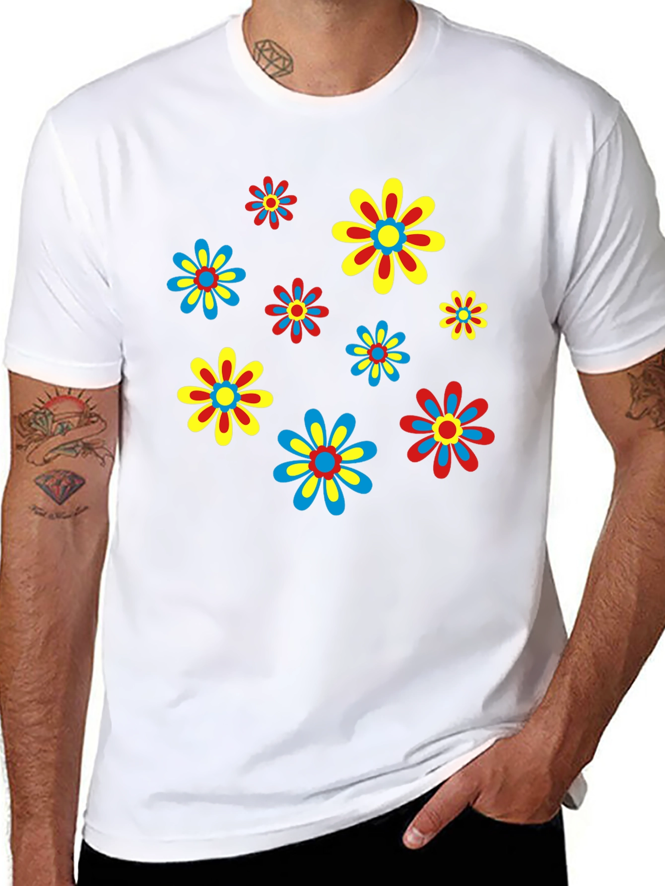Retro Flower Power T-Shirt - Funky Floral Design