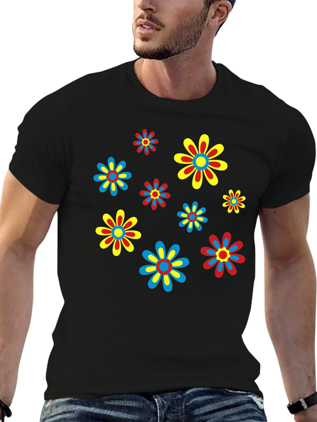 Retro Flower Power T-Shirt - Funky Floral Design