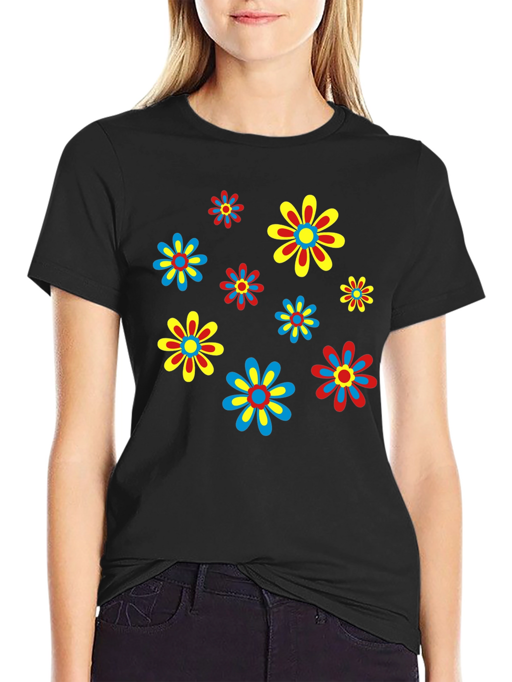 Retro Flower Power T-Shirt - Funky Floral Design