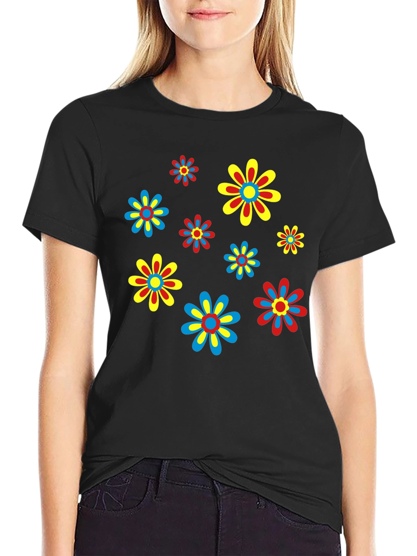 Retro Flower Power T-Shirt - Funky Floral Design