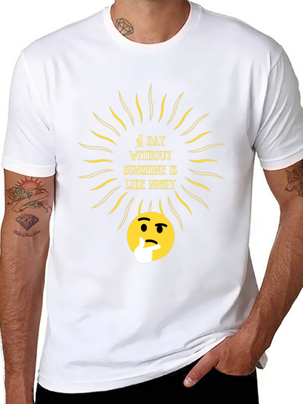 Sunshine Thought T-Shirt - Black Crew Neck