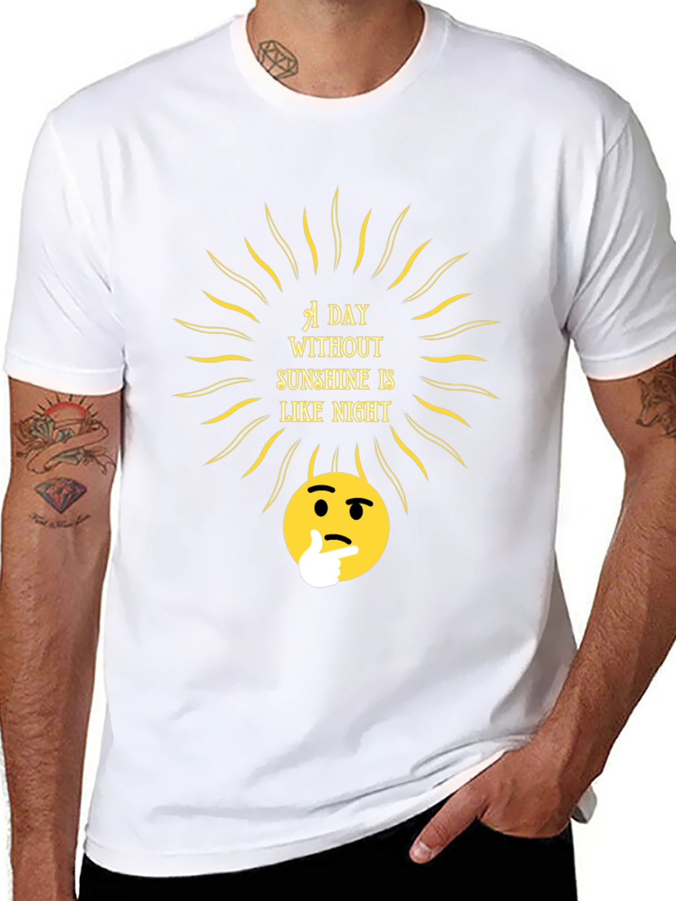 Sunshine Thought T-Shirt - Black Crew Neck
