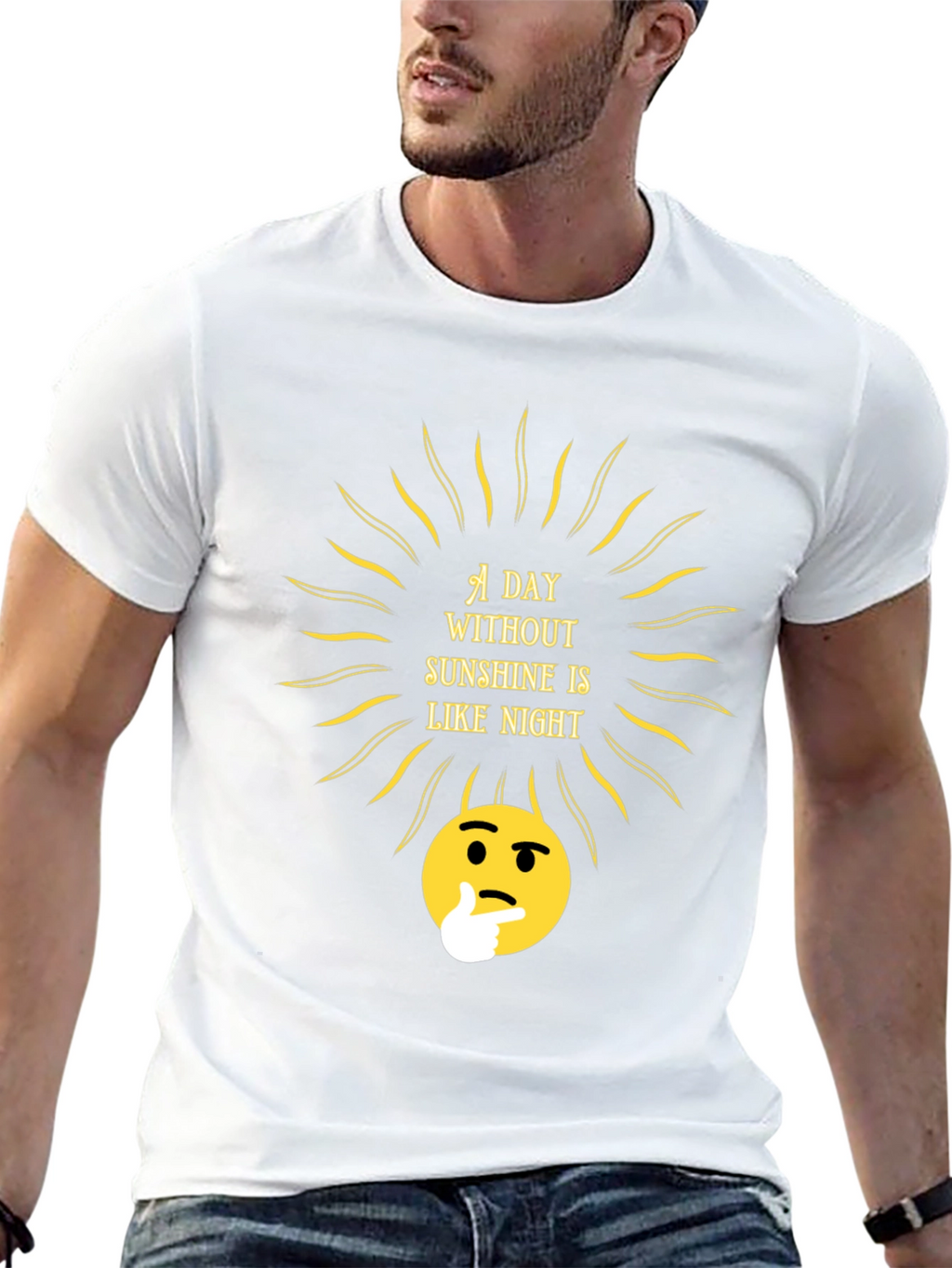 Sunshine Thought T-Shirt - Black Crew Neck